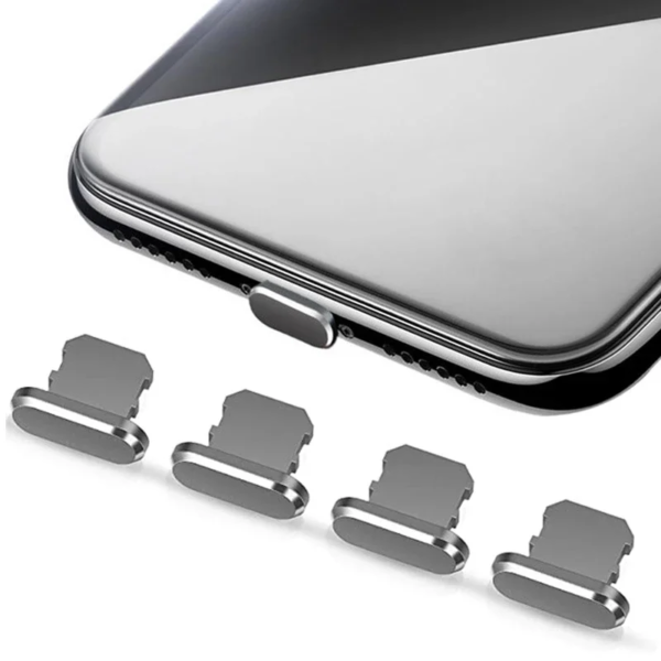 Premium Aluminum Alloy Anti Dust Plugs for iPhone 14/13/12 Pro Max, 11 Mini, XR, 8 Plus, iPad, AirPods – Lightning Port Covers: Protect Your Devices with Stylish Anti Dust Plugs with screen protector.